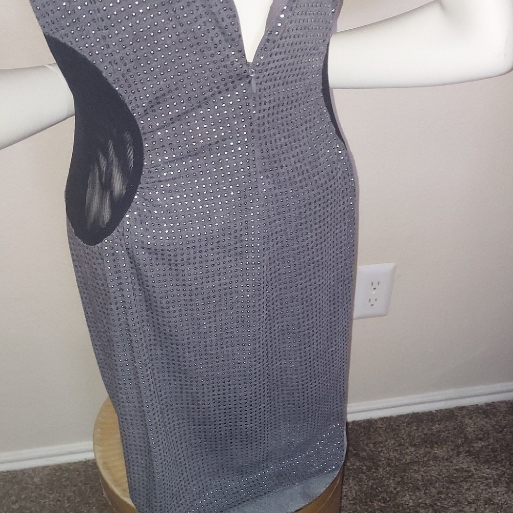 Gianni Bini Navy Textured Midi Sheath Dress - Picture 11 of 16